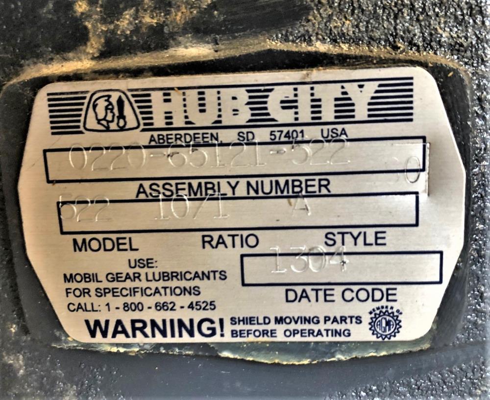 HUB CITY MODEL 522 GEAR DRIVE 0220-65121-522